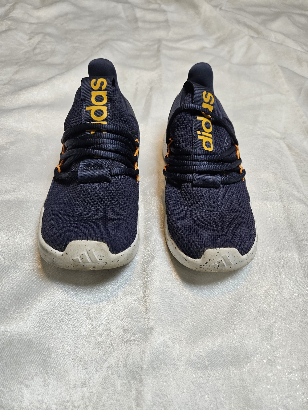Adidas Kids' Navy Blue Athletic Shoes with Yellow Accent